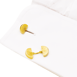 Boutons de manchette vintage CARTIER , "Eventail", en or jaune - Castafiore