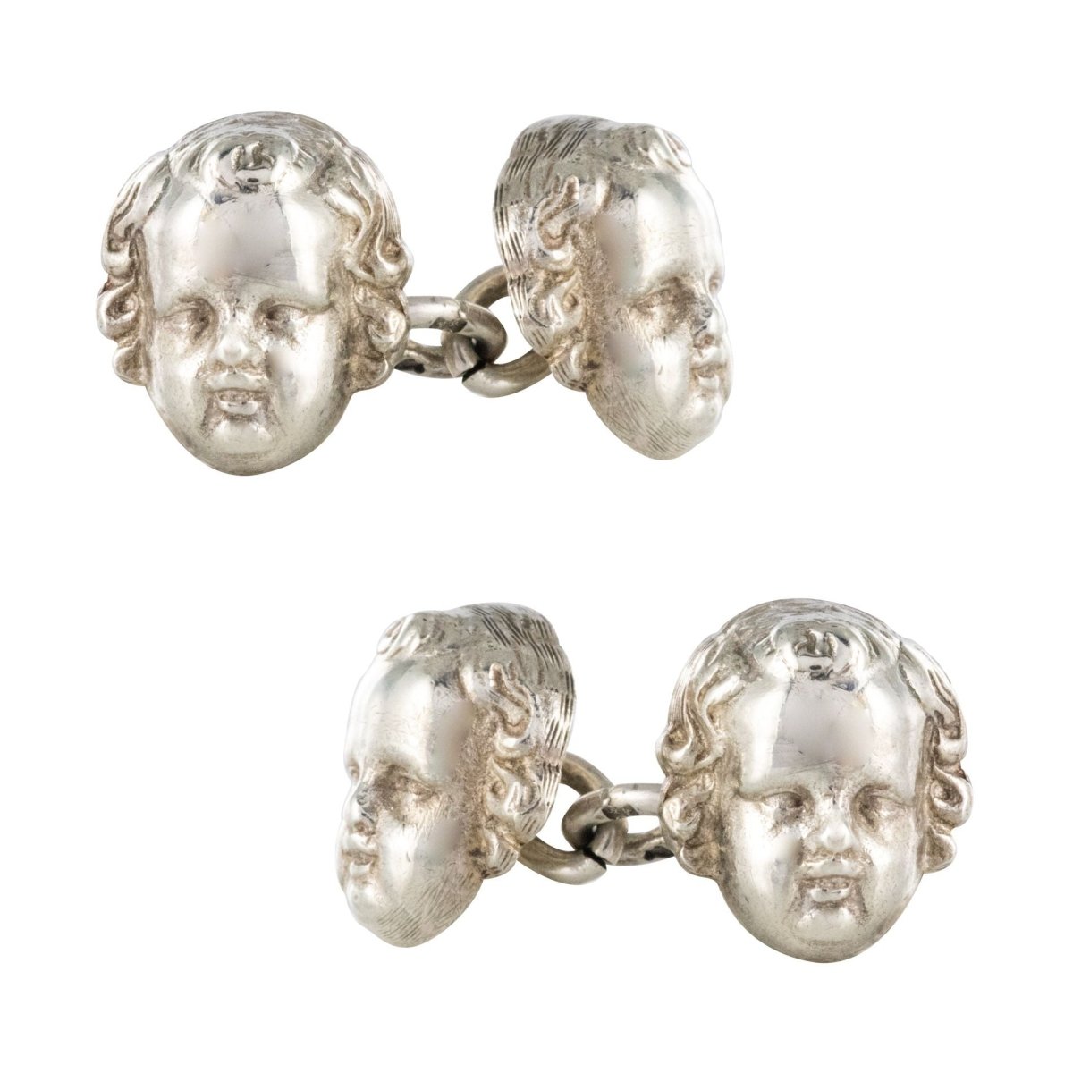 Boutons de manchettes CHÉRUBINS en argent - Castafiore