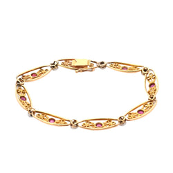 Bracelet 1900 rubis et diamants en or - Castafiore