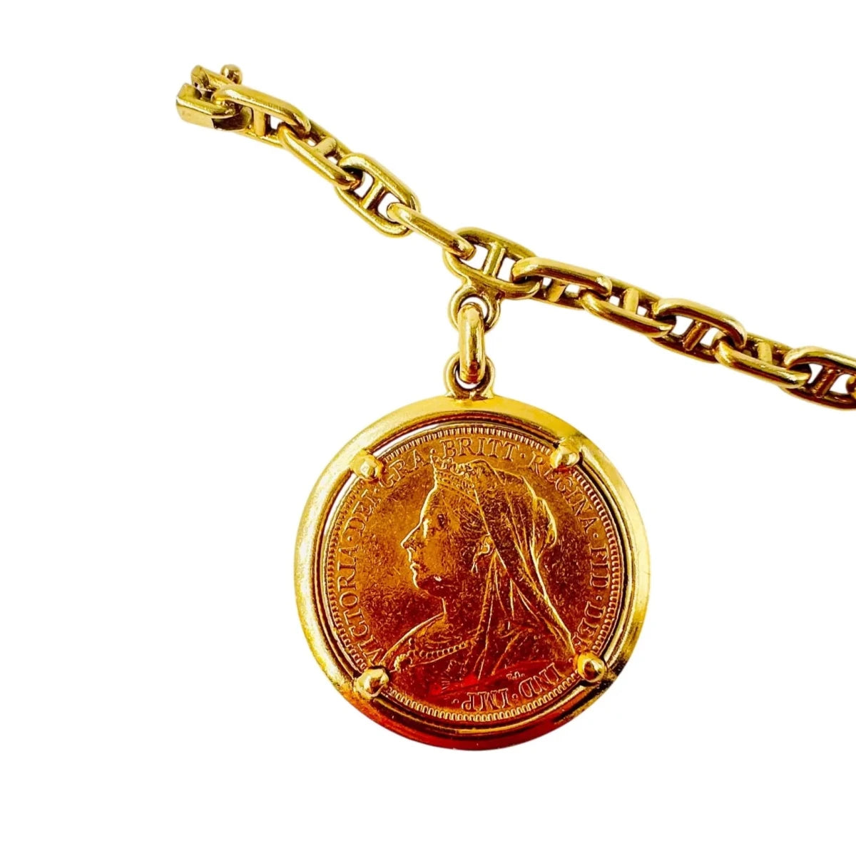 Bracelet à Breloques HERMÈS "Chaîne d'ancre" en or jaune - Castafiore