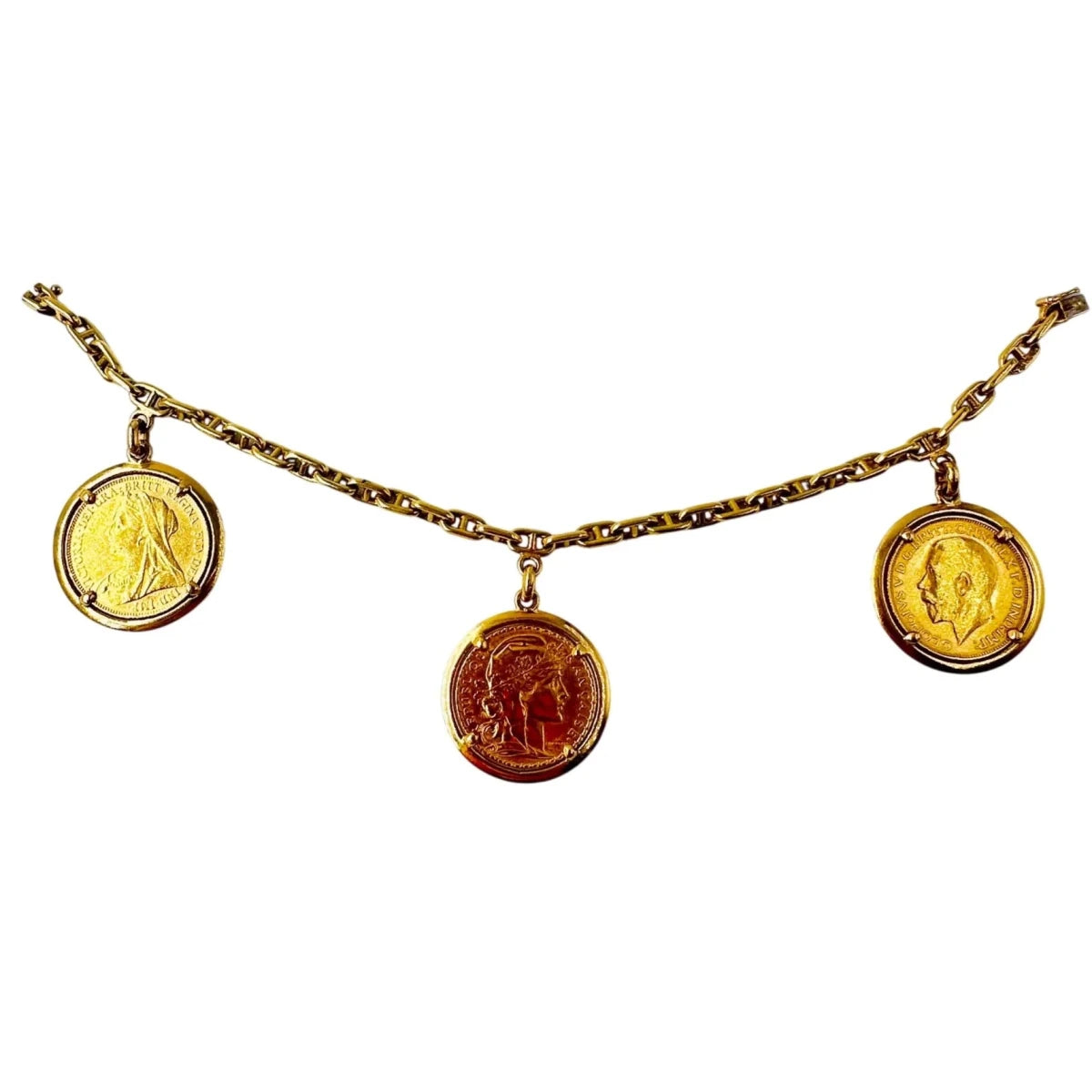 Bracelet à Breloques HERMÈS "Chaîne d'ancre" en or jaune - Castafiore