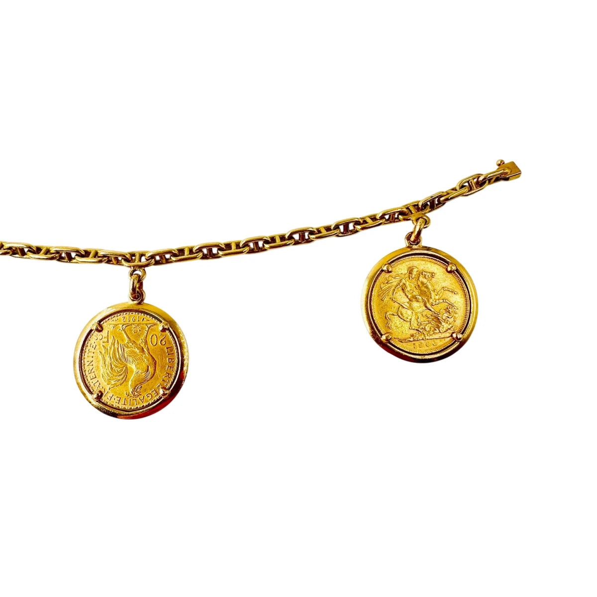 Bracelet à Breloques HERMÈS "Chaîne d'ancre" en or jaune - Castafiore