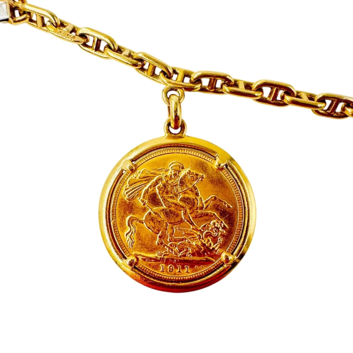 Bracelet à Breloques HERMÈS "Chaîne d'ancre" en or jaune - Castafiore