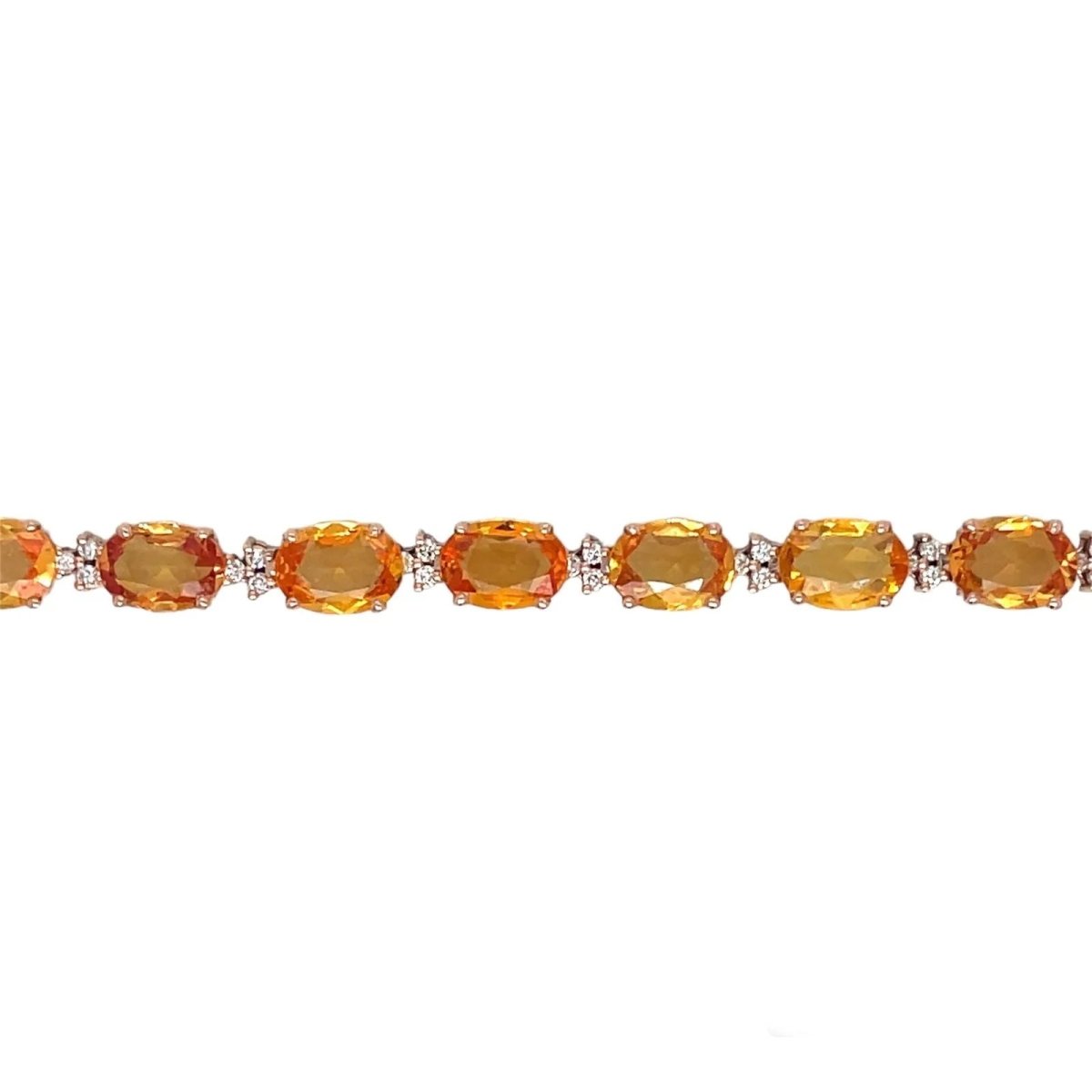 Bracelet à maillons en or rose avec diamant Padparadsha naturel de 16 CTW - Castafiore