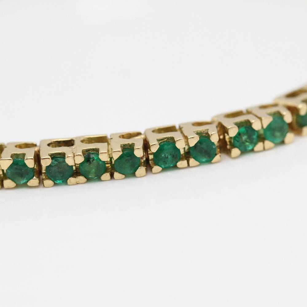 Bracelet à rivets plaqué or 18 carats avec pierres précieuses de seconde main - Castafiore