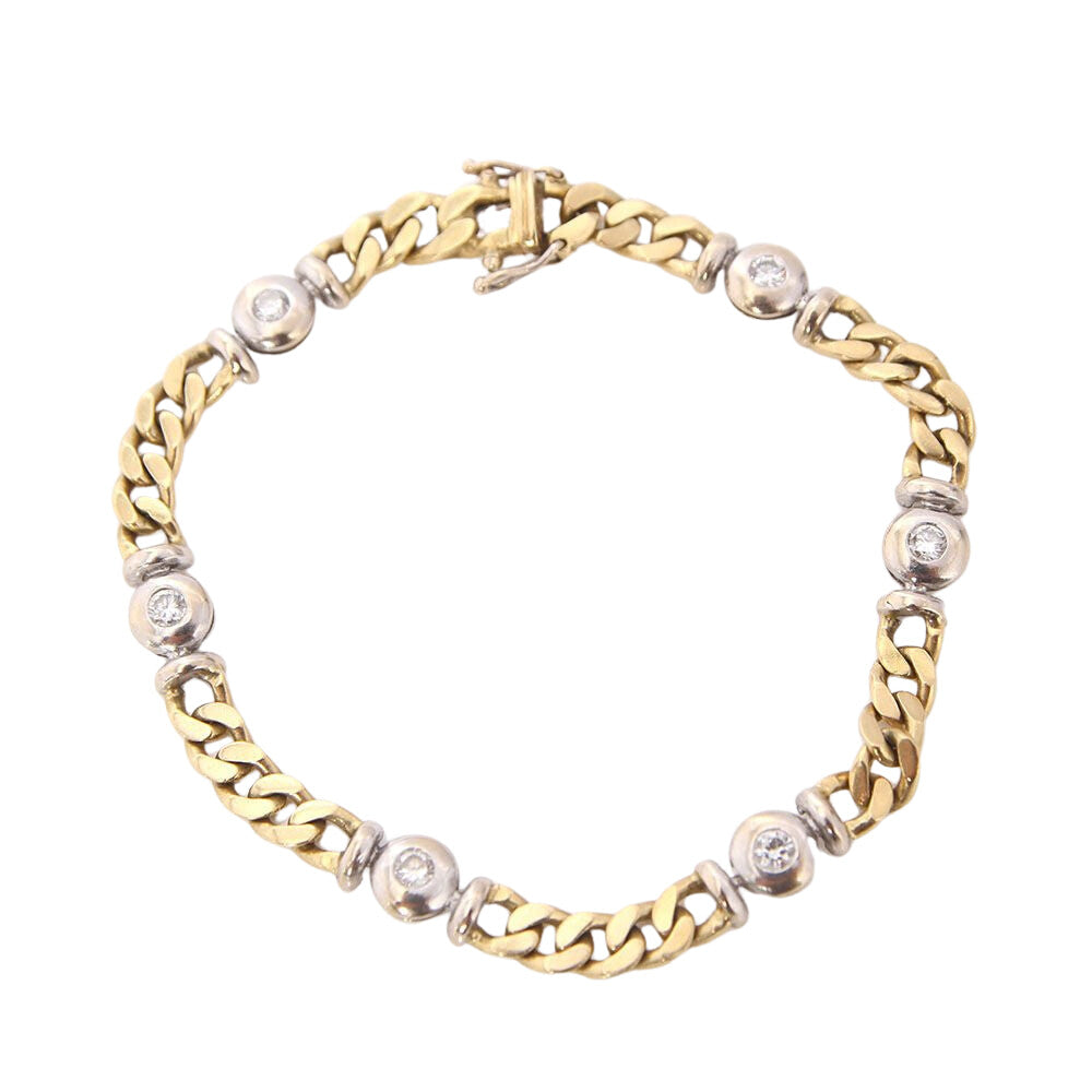 Bracelet alterné en or 18k avec diamants - Castafiore