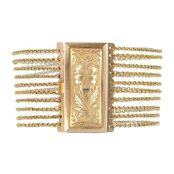Bracelet ancien chaines et son fermoir à la pensée - Castafiore