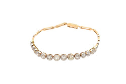 Bracelet ancien diamants en or jaune 18k - Castafiore