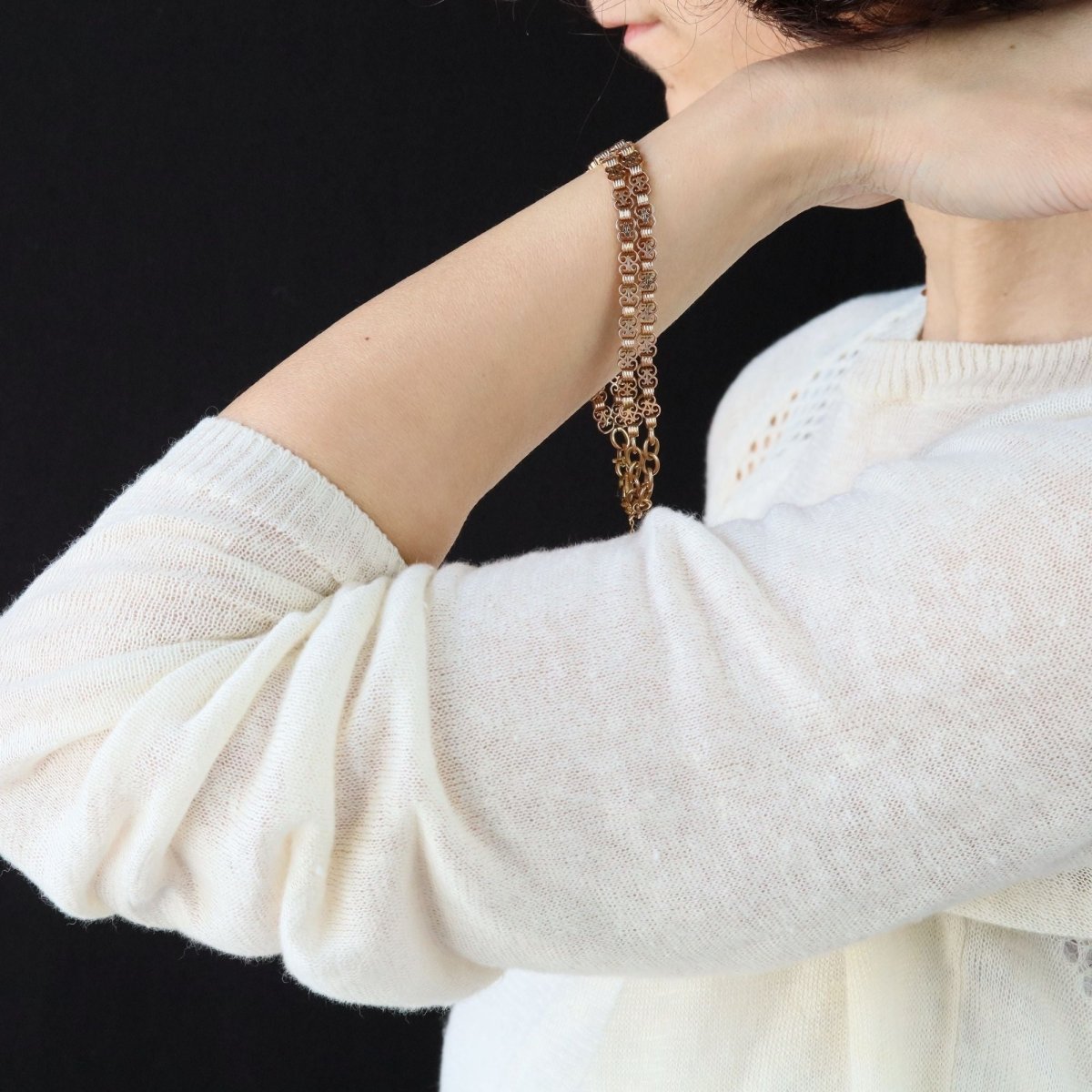 Bracelet former double rows rose gold