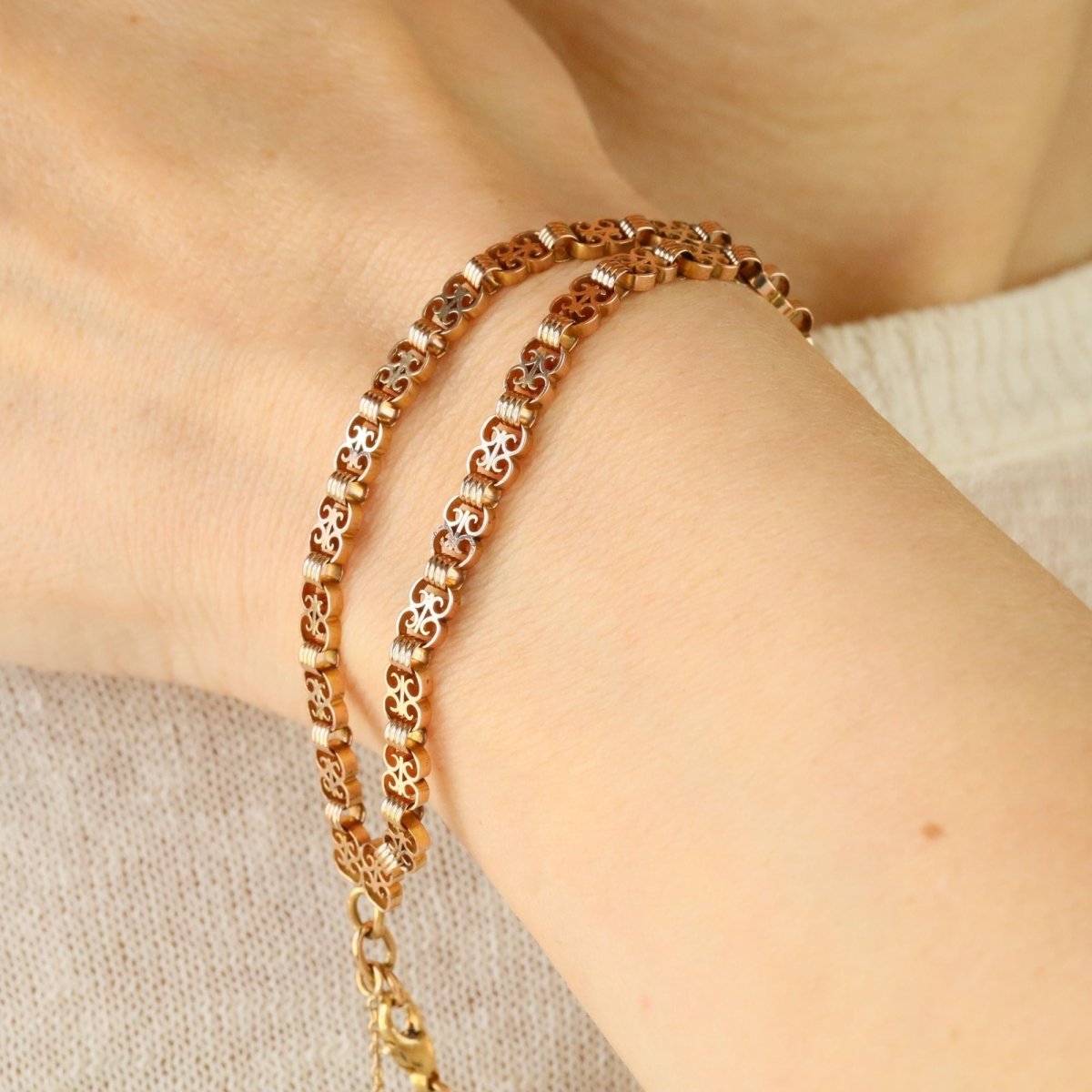 Bracelet former double rows rose gold
