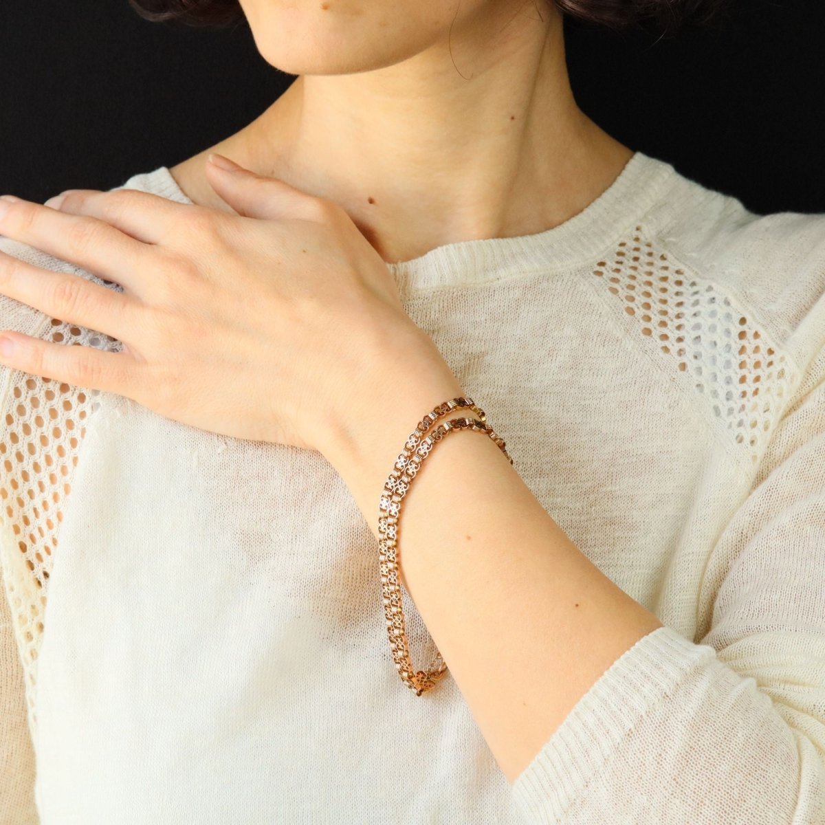 Bracelet former double rows rose gold