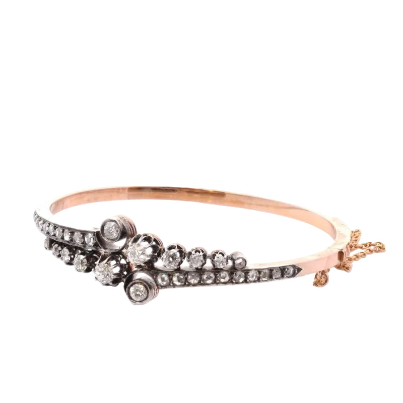 Bracelet ancien en or et argent - Castafiore