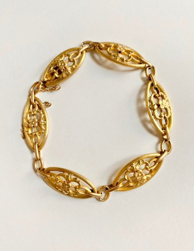 Bracelet ancien en or jaune 18k - Castafiore