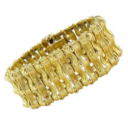 Bracelet ancien en or jaune articulé - Castafiore