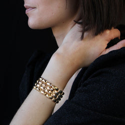 Bracelet ancien en or rose facetté - Castafiore