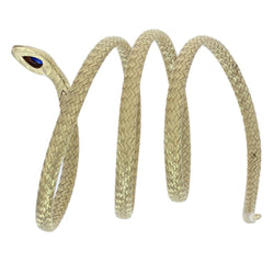 Bracelet ancien en or serpent et saphir cabochon - Castafiore