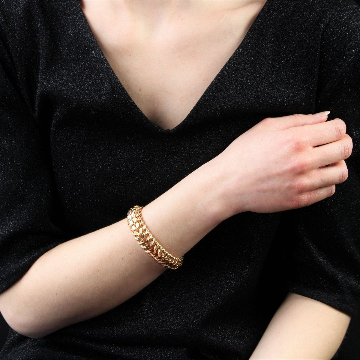 Bracelet ANCIEN Gourmette en or rose - Castafiore