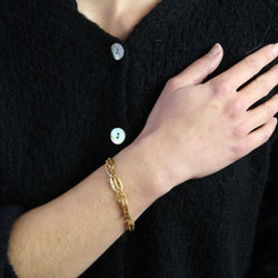 Bracelet ancien or double rang filigrané - Castafiore