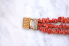 Bracelet ancien trois rangs de corail, fermoir or - Castafiore