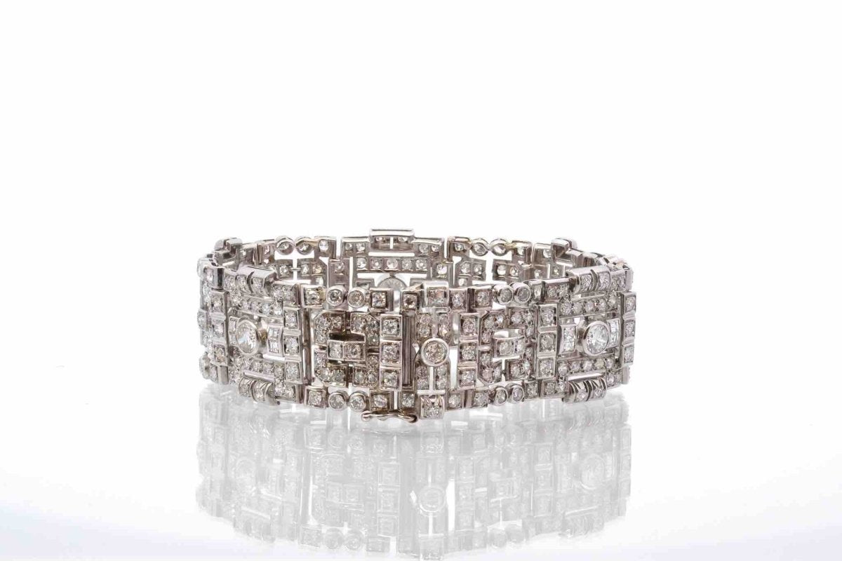 Bracelet art déco diamants en platine - Castafiore