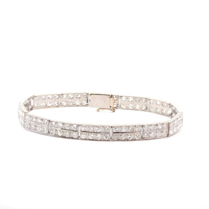 Bracelet art déco diamants en platine - Castafiore