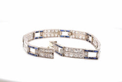 Bracelet Art déco diamants et saphirs syntétiques - Castafiore