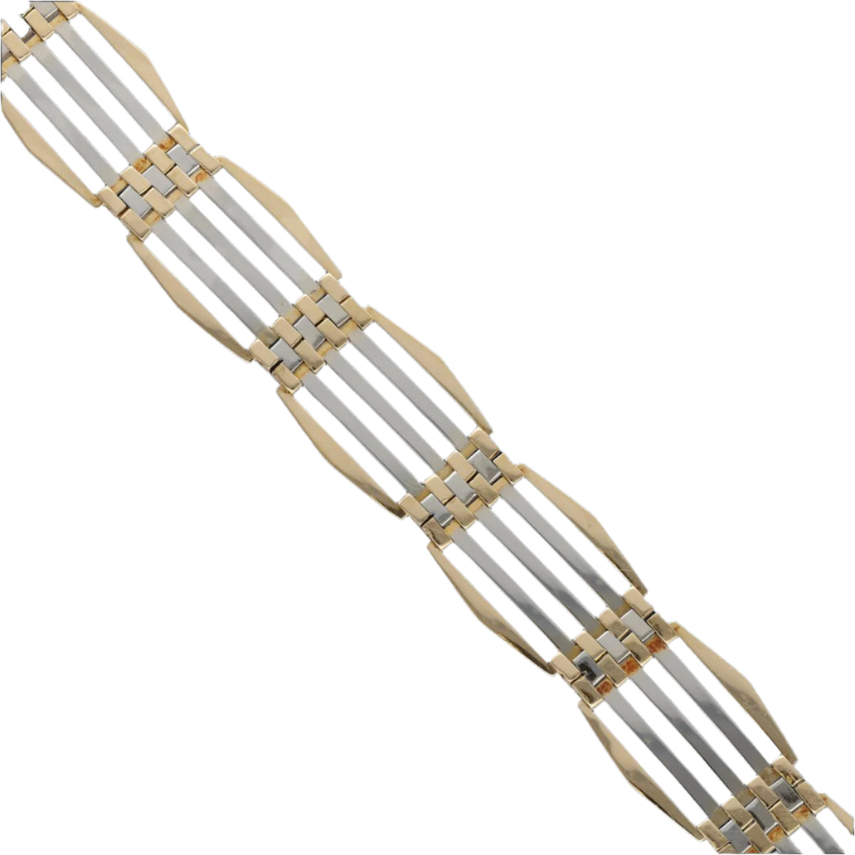 Bracelet Art Déco en or 18K (jaune & gris) – Années 1930 – 20,80 g - Castafiore