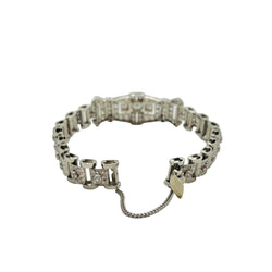 Bracelet Art Déco en or blanc et diamants - Castafiore