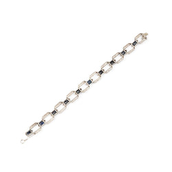 Bracelet Art déco en or blanc, saphirs et diamants - Castafiore