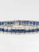 Bracelet Art-Déco en or, platine, saphirs et diamants - Castafiore