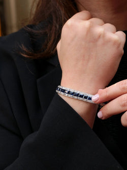 Bracelet Art - Déco en or, platine, saphirs et diamants - Castafiore