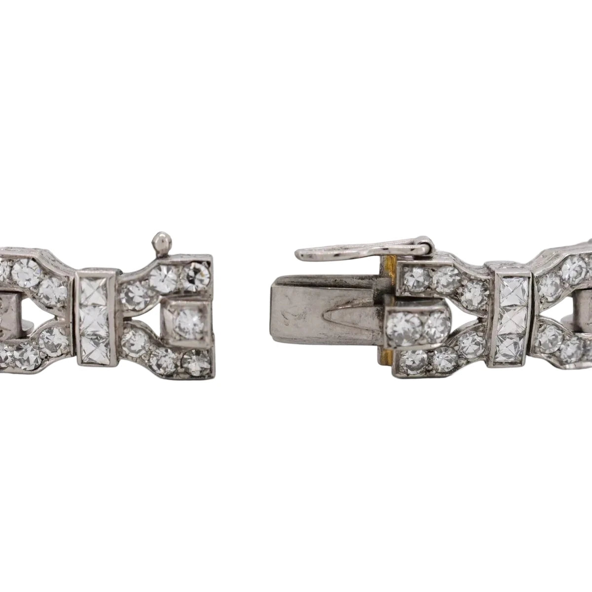 Bracelet Art Déco en platine, émeraudes et diamants - Castafiore