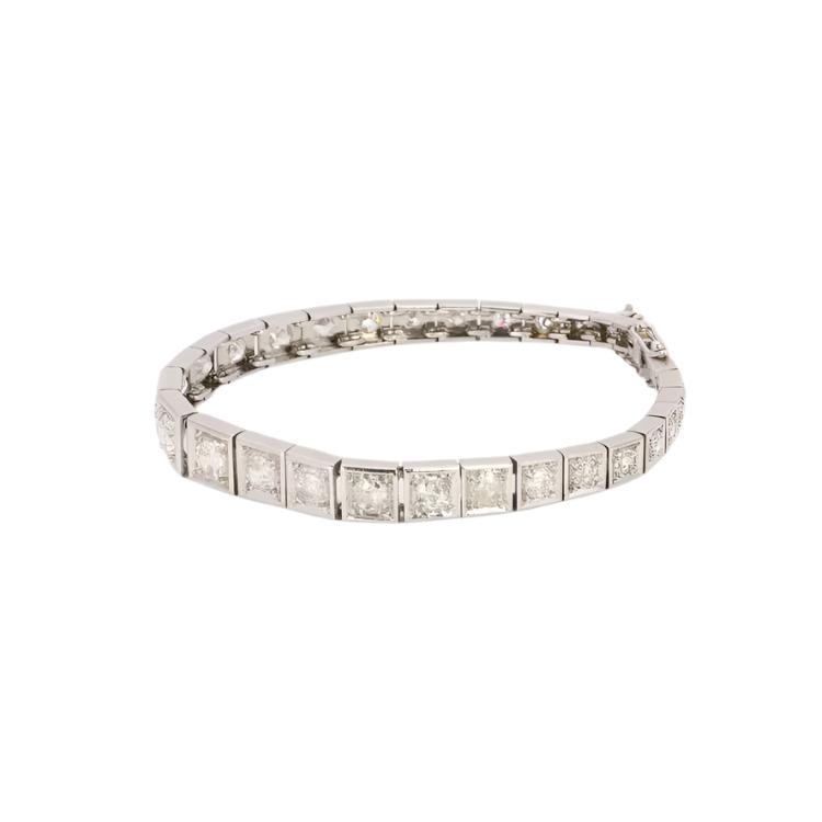 Bracelet Art - Déco en platine et diamants - Castafiore