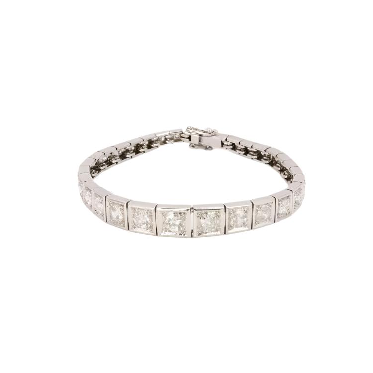 Bracelet Art - Déco en platine et diamants - Castafiore