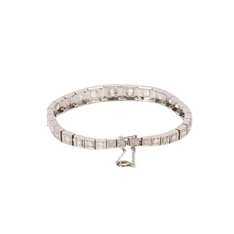 Bracelet Art - Déco en platine et diamants - Castafiore