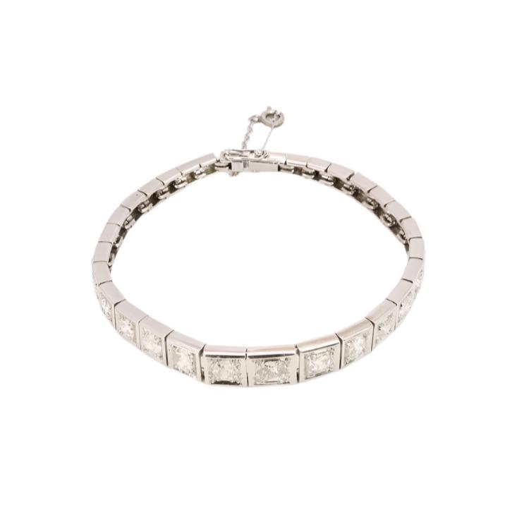 Bracelet Art - Déco en platine et diamants - Castafiore