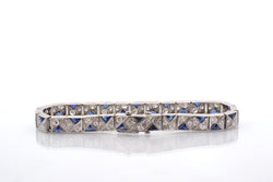 Bracelet Art déco en platine et saphirs - Castafiore