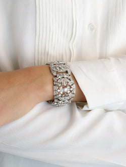Bracelet Art Déco platine diamants - Castafiore
