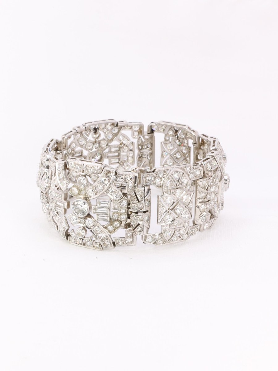 Bracelet Art Déco platine diamants - Castafiore