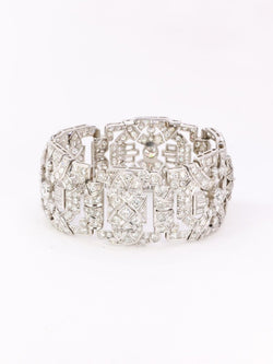 Bracelet Art Déco platine diamants - Castafiore