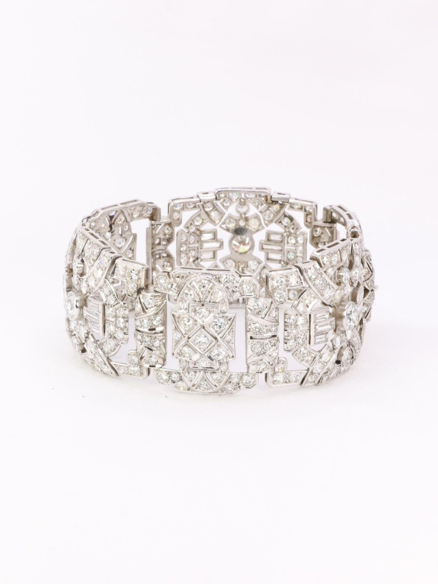Bracelet Art Déco platine diamants - Castafiore