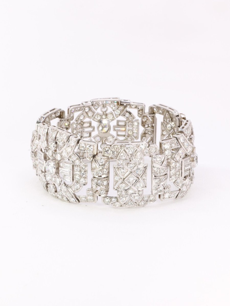 Bracelet Art Déco platine diamants - Castafiore