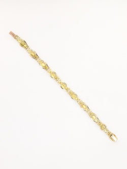 Bracelet Art Nouveau chaine or jaune maille feuille de lierre - Castafiore