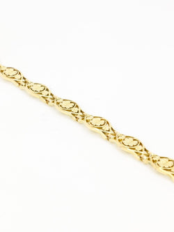 Bracelet Art Nouveau chaine or jaune maille feuille de lierre - Castafiore