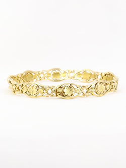 Bracelet Art Nouveau chaine or jaune maille feuille de lierre - Castafiore