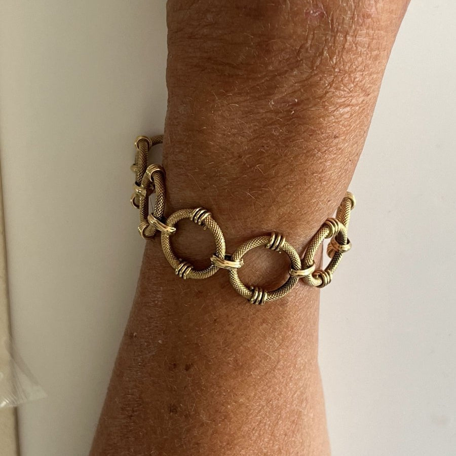 Bracelet Articulé maille jaseron en or jaune - Castafiore