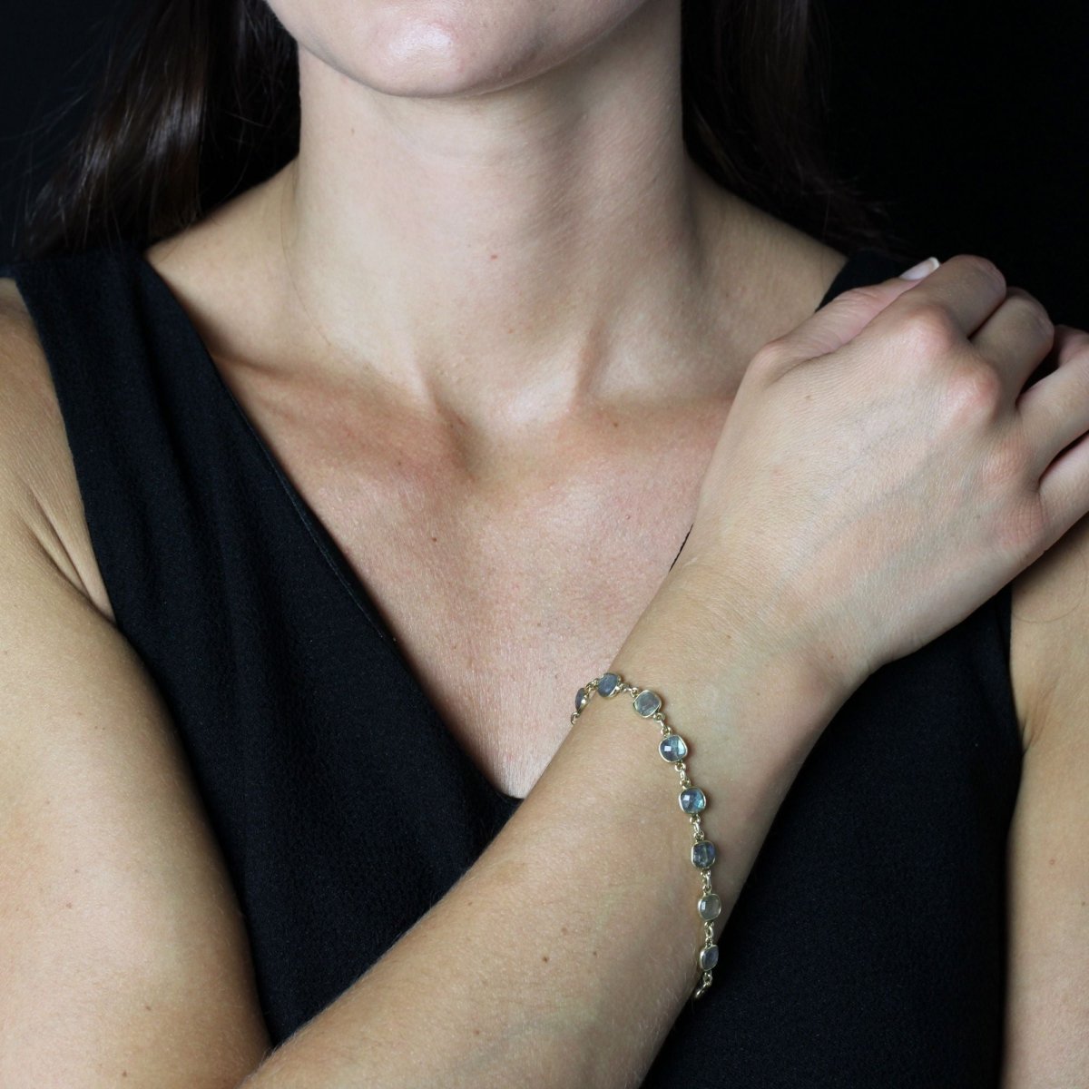 Bracelet BAUME Labradorites en vermeil et or jaune - Castafiore