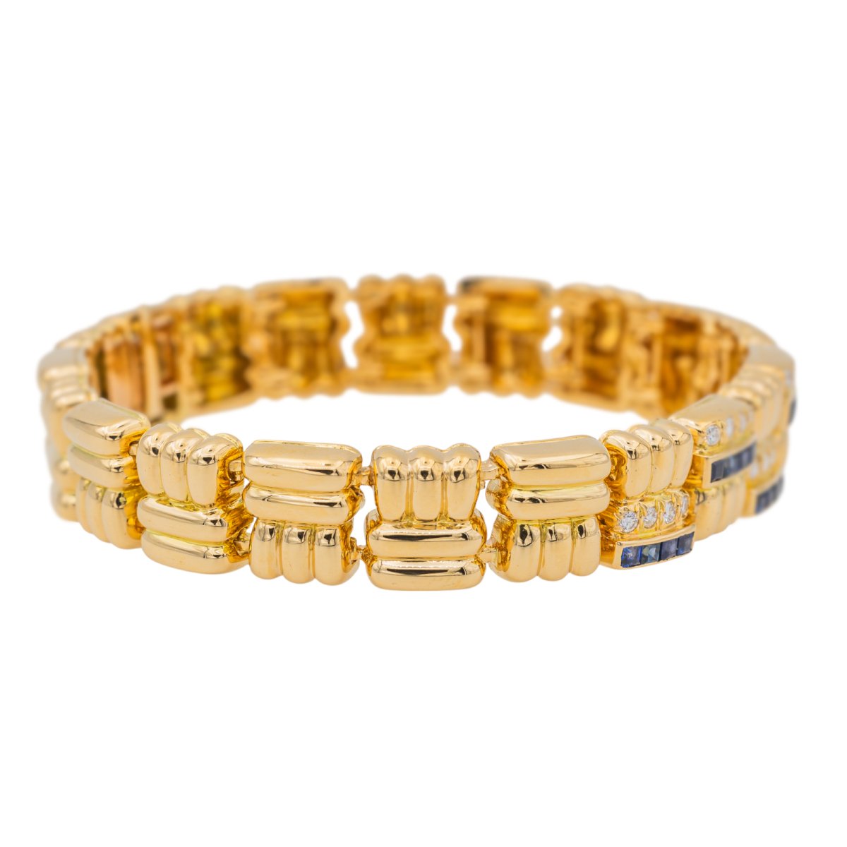 Bracelet BOUCHERON en or jaune, saphir et diamants - Castafiore