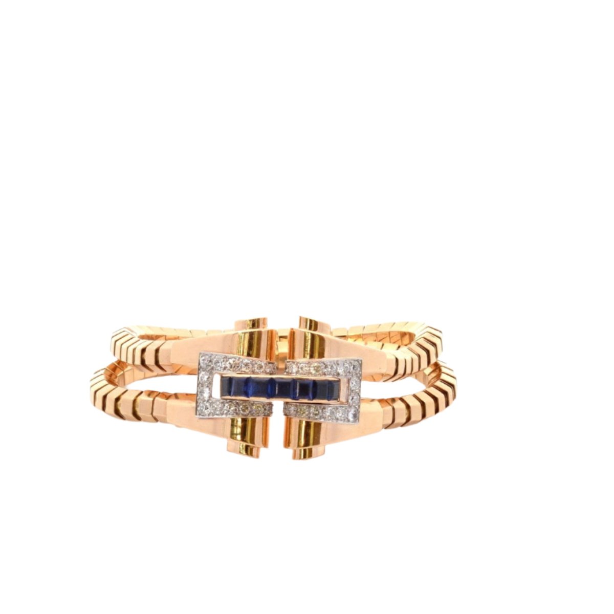 Bracelet BOUCHERON en or jaune, saphir et diamants - Castafiore