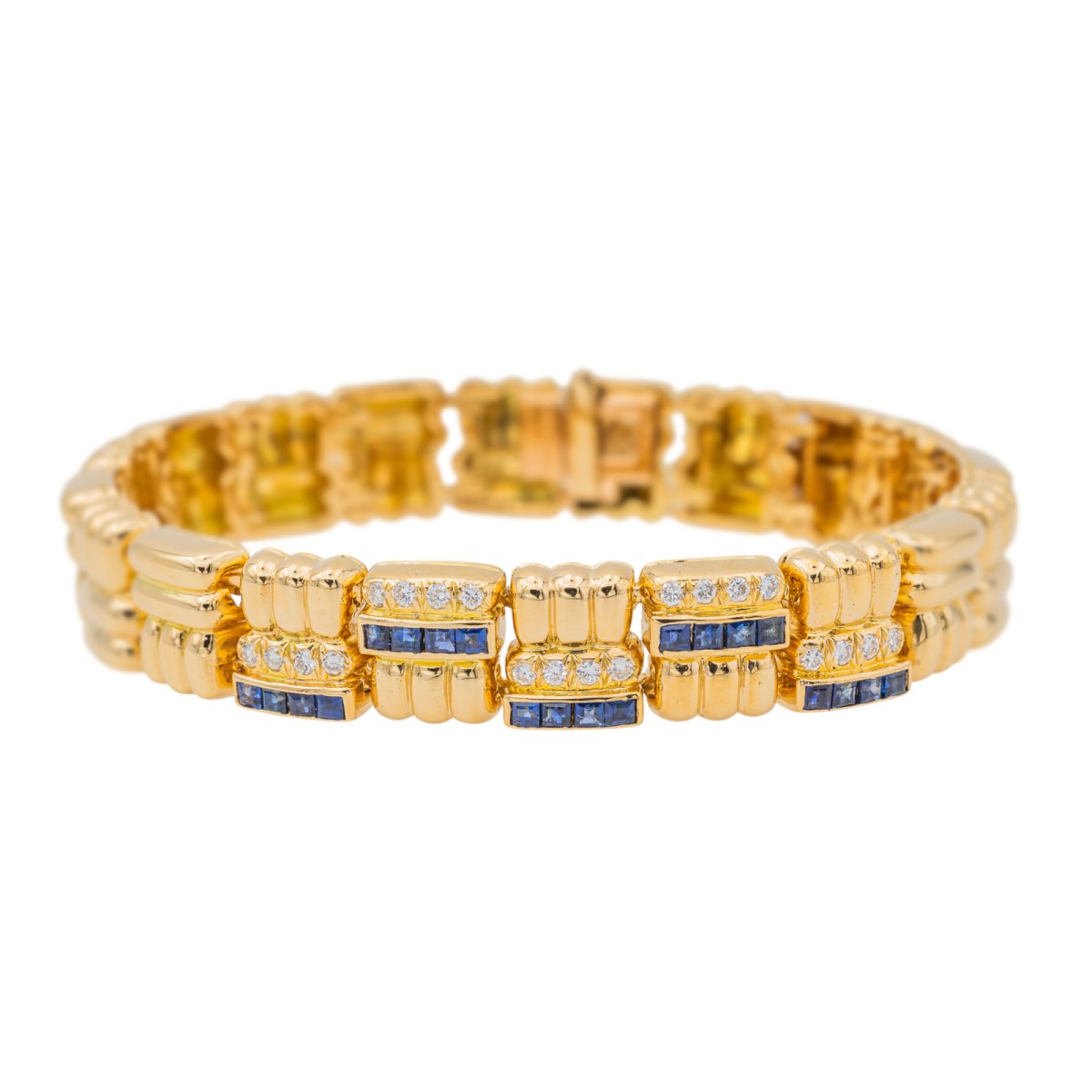 Bracelet BOUCHERON en or jaune, saphir et diamants - Castafiore